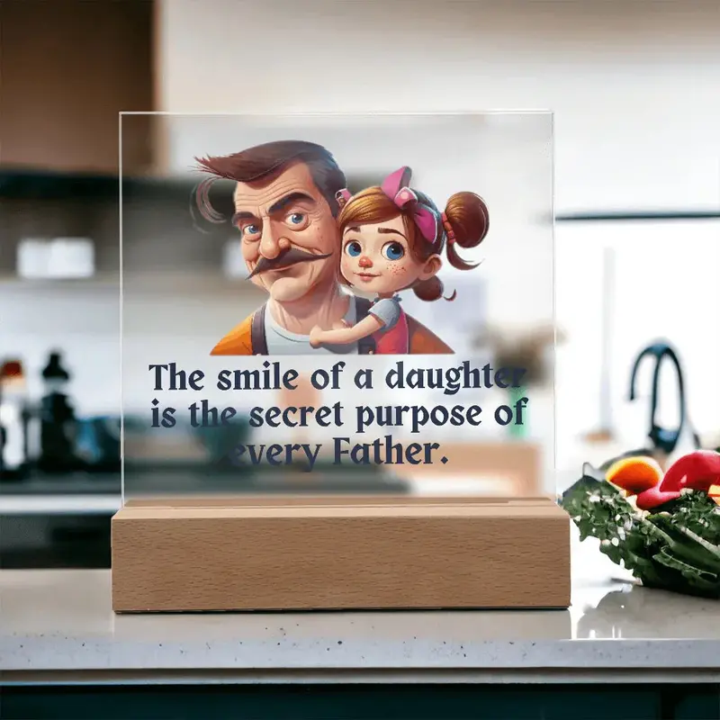 Best Gift For Daughter From Father. Acrylic Square Plaque 1