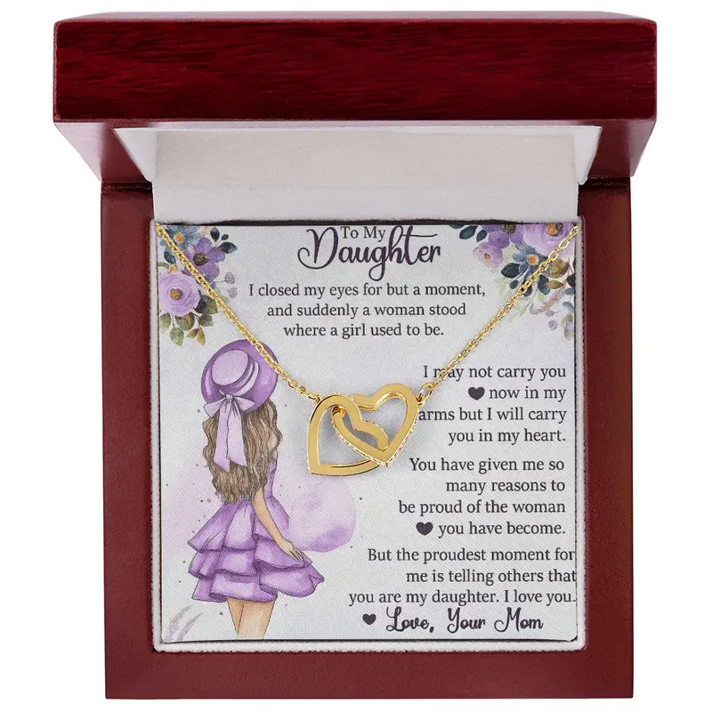 Best Gift For Daughter From Mom. Interlocking Hearts Necklace 4