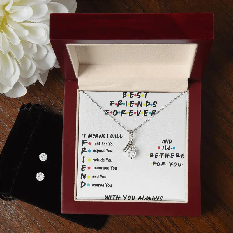 Best Gift For Friend . Alluring Beauty Necklace & Earring Set 1