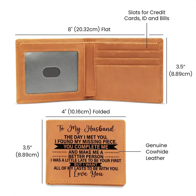 Best Gift For Husband. Graphic Leather Wallet 2