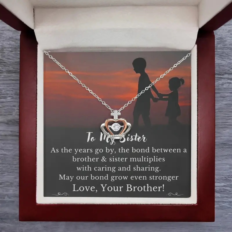 Best Gift For Sister . Crown Pendant Necklace 1