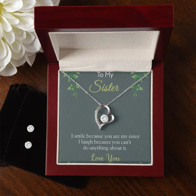 Best Gift For Sister . Forever Love Necklace & Earring Set 2