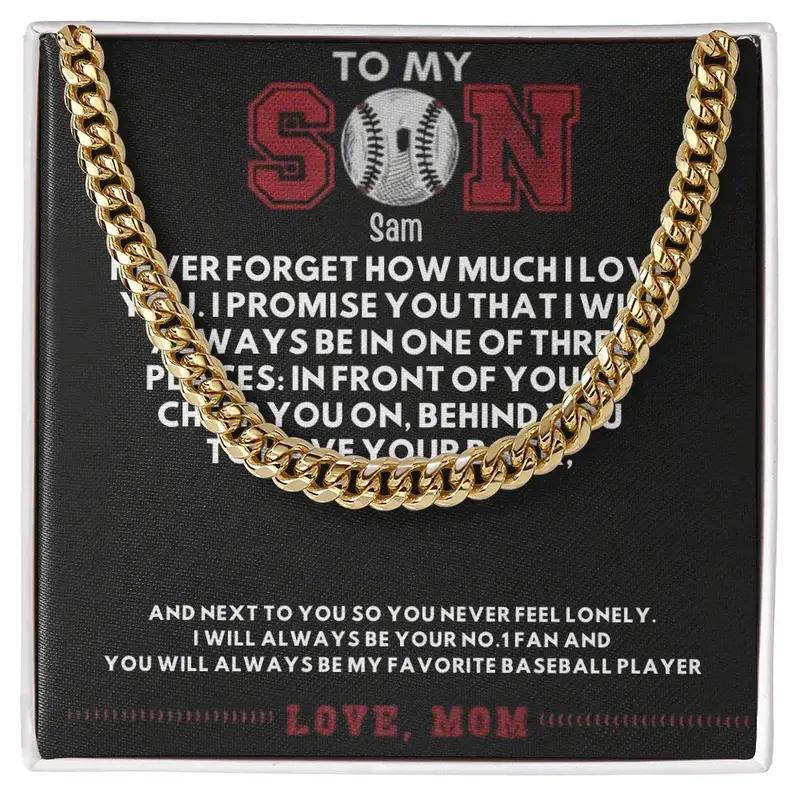 Best Gift For Son. Cuban Link Chain With Message Card 3