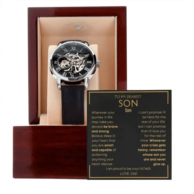 Best Gift For Son Openwork Watch With Message Card 1