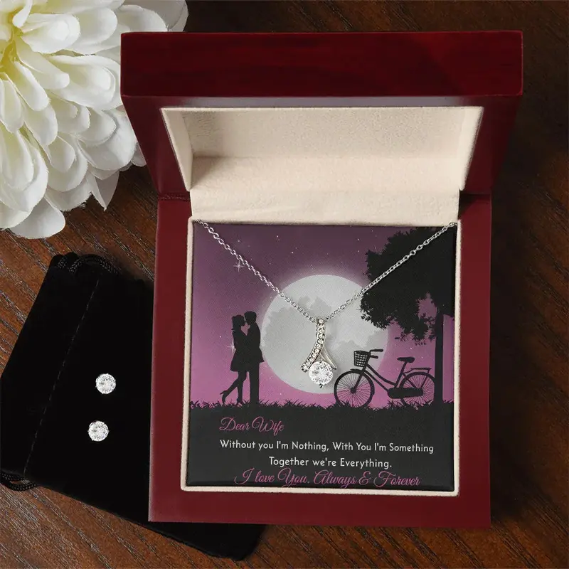 Best Gift For Wife. Alluring Beauty Necklace & Earring Set 1