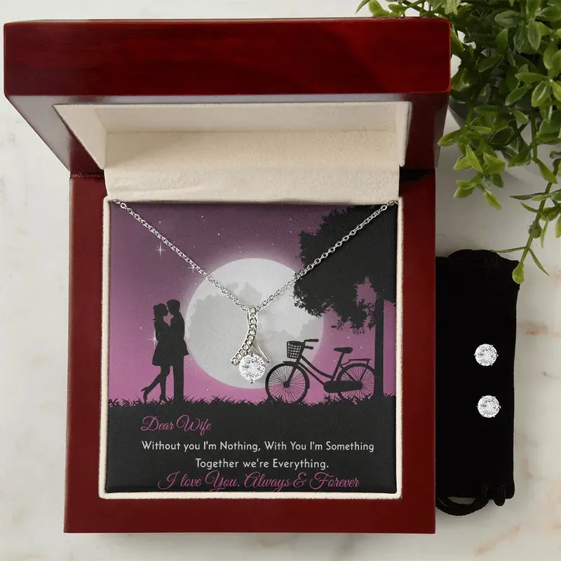 Best Gift For Wife. Alluring Beauty Necklace & Earring Set 2