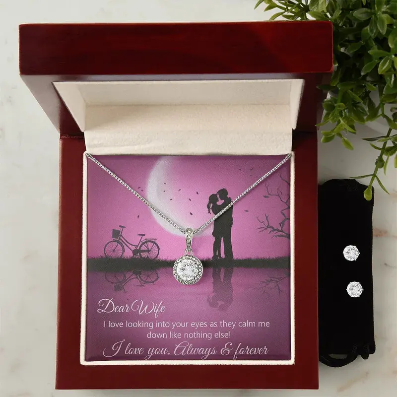 Best Gift For Wife. Eternal Hope Necklace & Earring Set 2