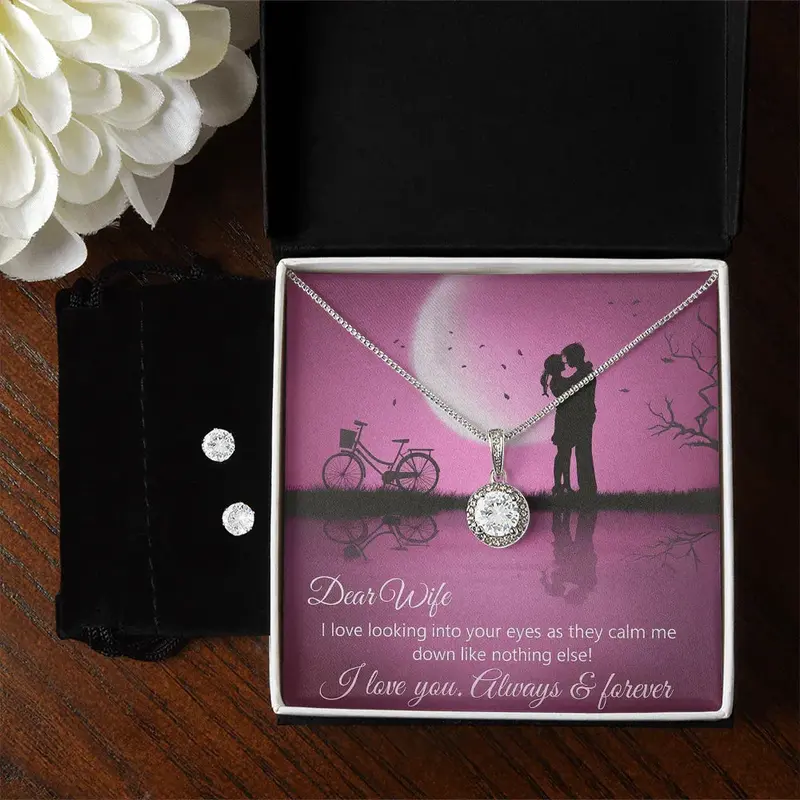 Best Gift For Wife. Eternal Hope Necklace & Earring Set 2