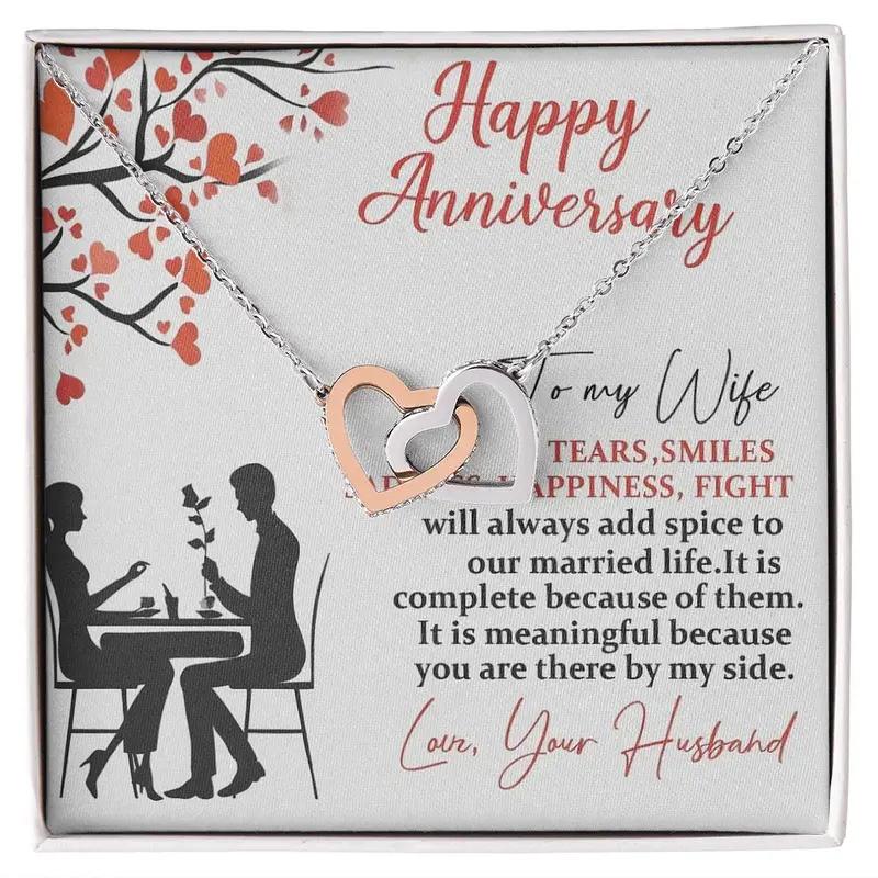 Best Gift For Wife. Interlocking Hearts Necklace 2