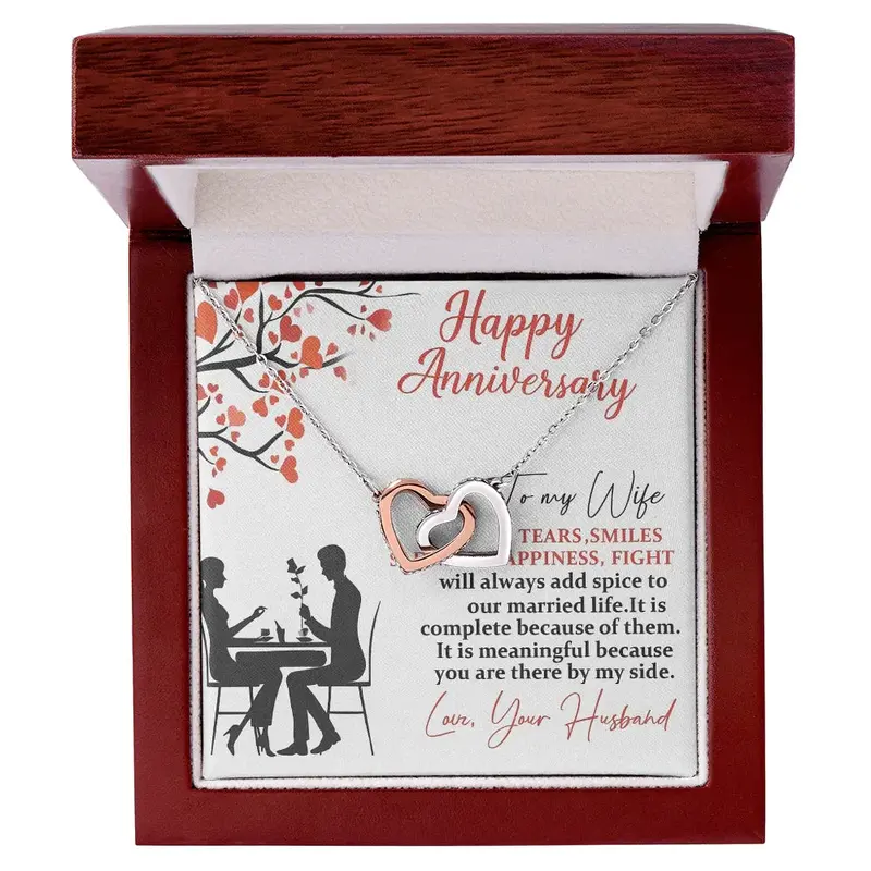 Best Gift For Wife. Interlocking Hearts Necklace 2