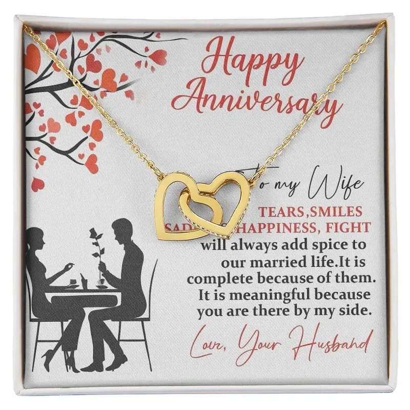 Best Gift For Wife. Interlocking Hearts Necklace 3