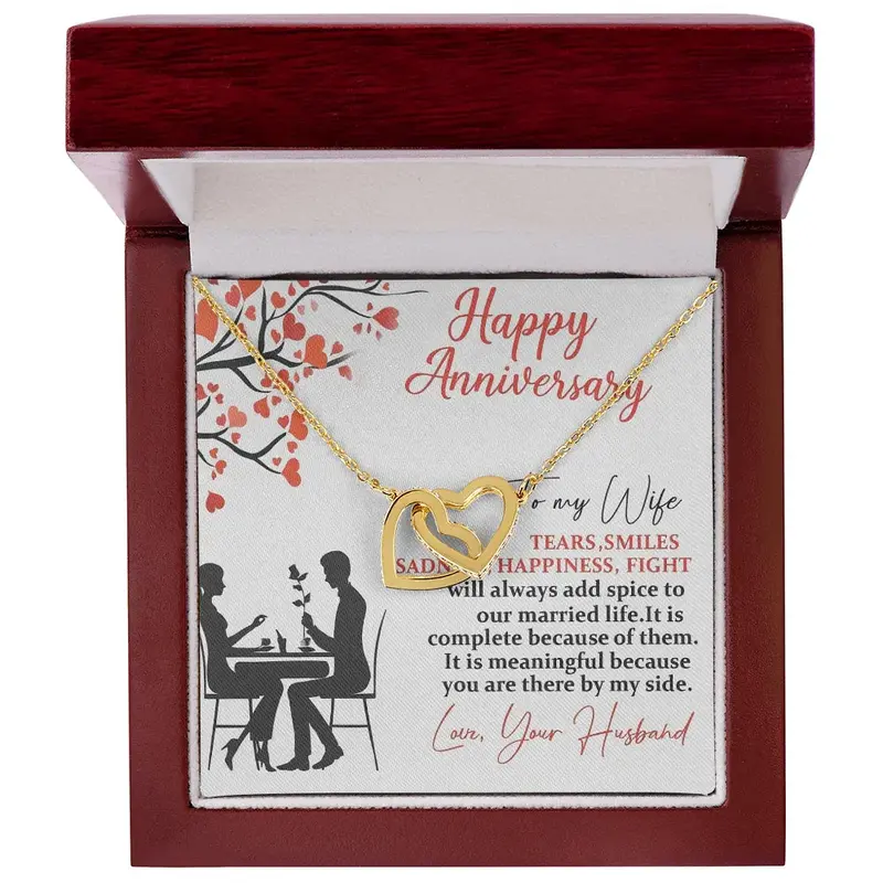 Best Gift For Wife. Interlocking Hearts Necklace 4