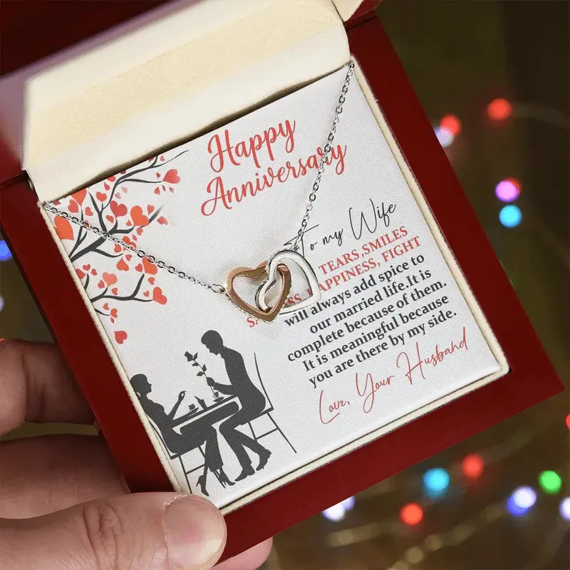 Best Gift For Wife. Interlocking Hearts Necklace 4
