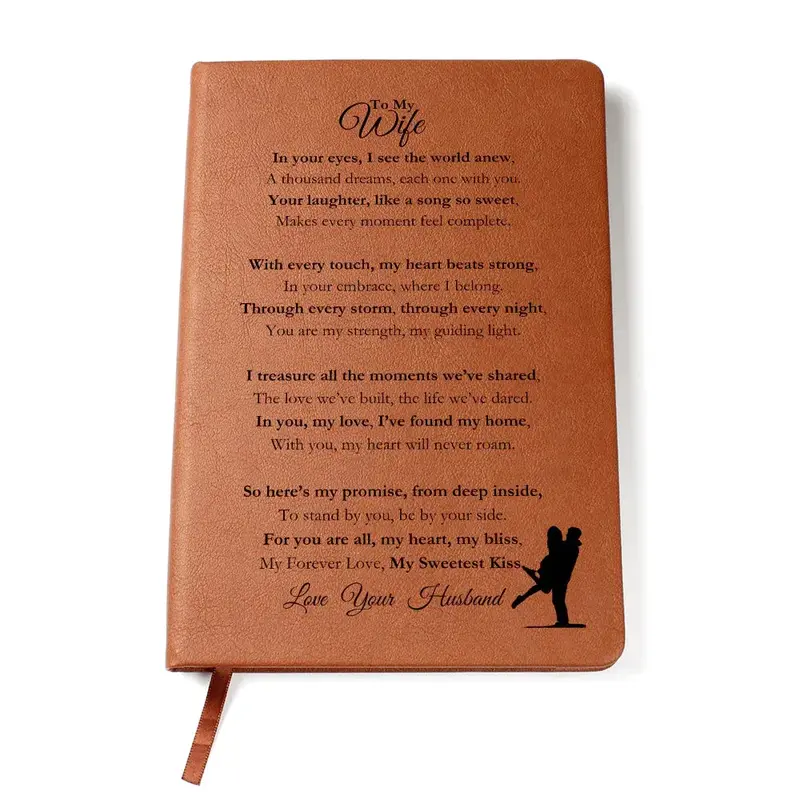 Best Gift For Wife. Vegan Leather Journal, Unique Gift 1