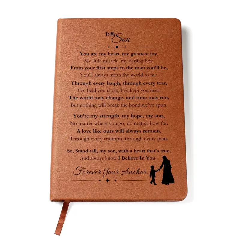 Best Gift From Mom To Son. Vegan Leather Journal, Unique Gift 1