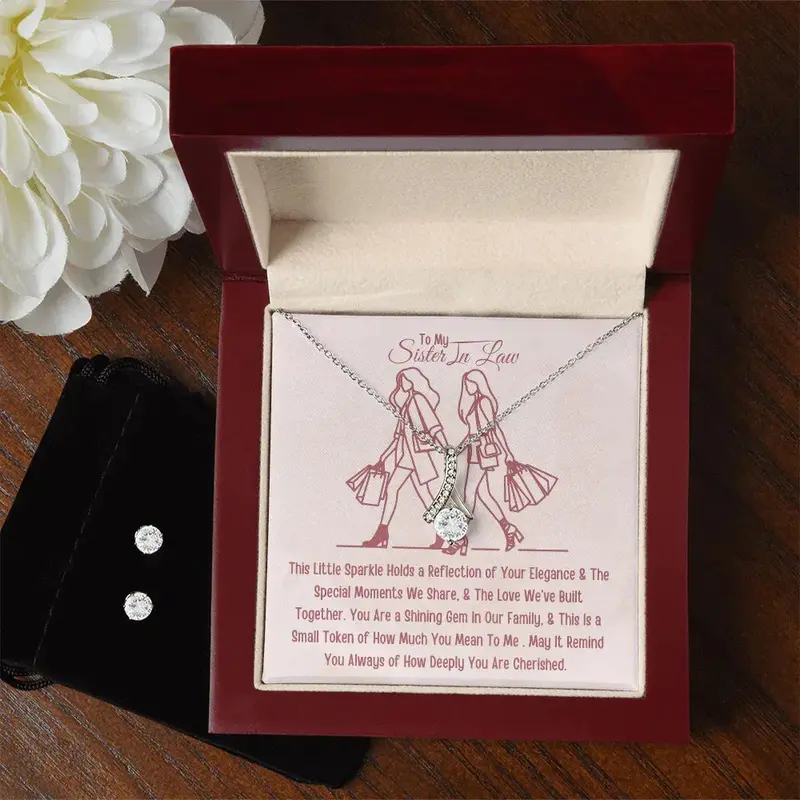 Best Gift From Sister To Sister In Law. Alluring Beauty Necklace & Earring Set 1