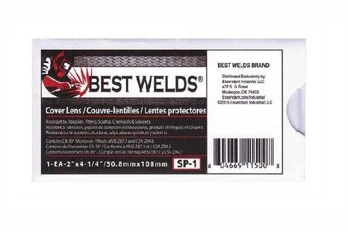 Best Welds Cover Lens, Scratch/Static Resistant, 4 1/4 X 2 #Sp-1 2