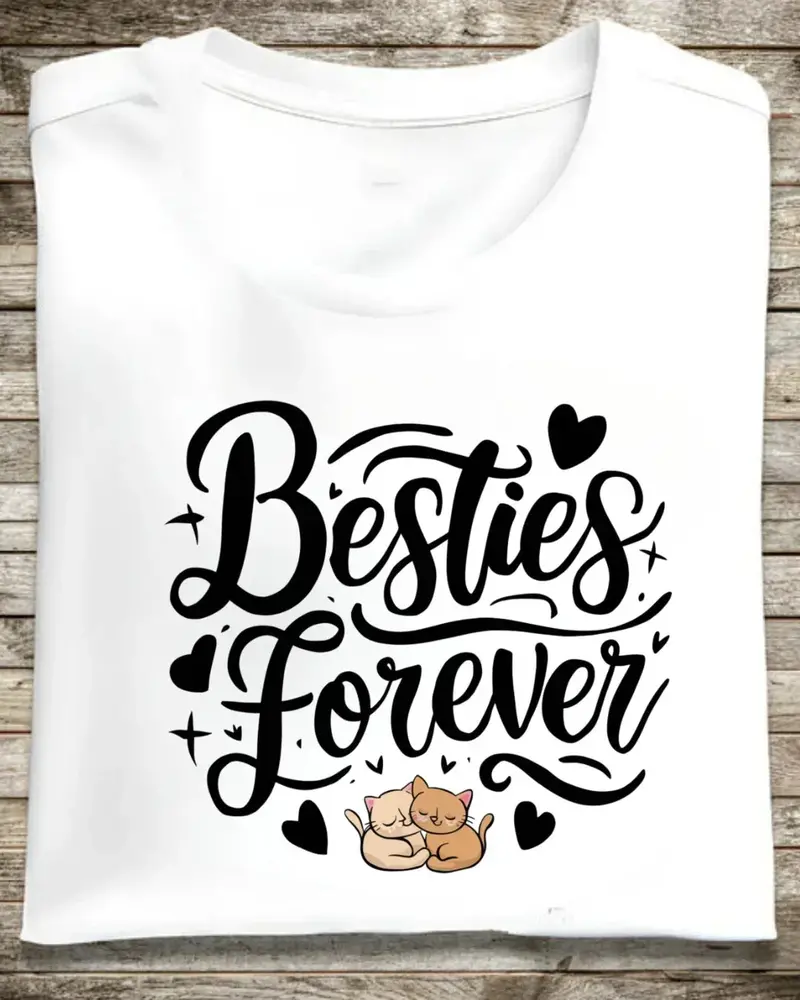 Besties Forever Cotton T-Shirt 1