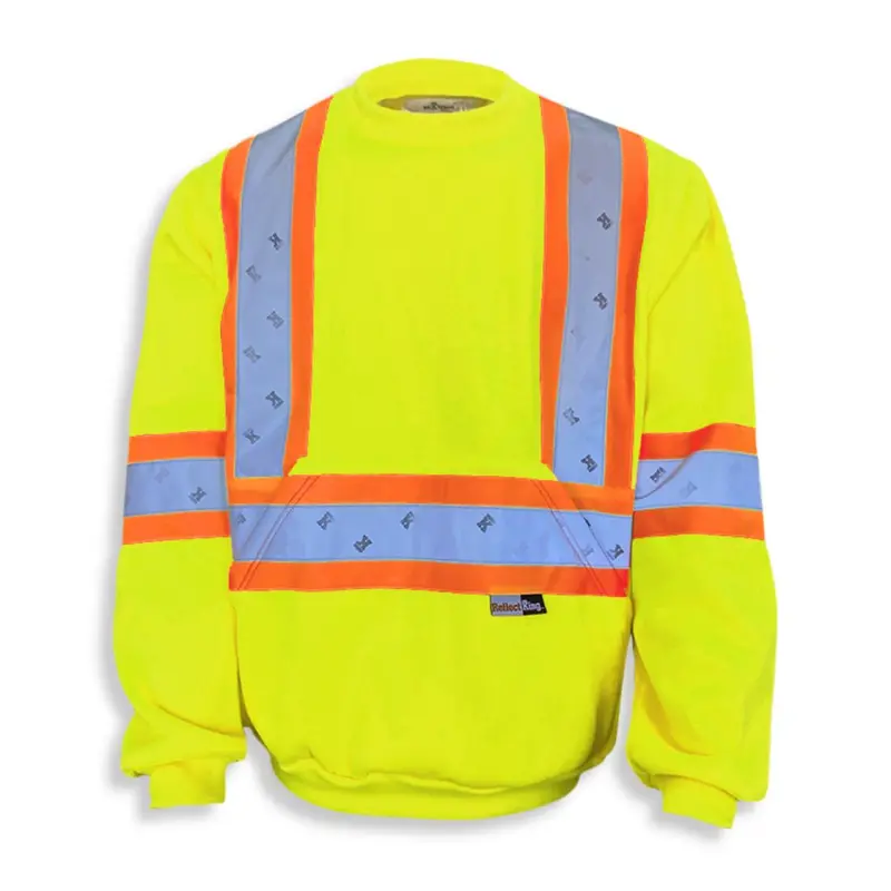Big K Men's Hi-Vis 11Oz Polyester Microfleece Crewneck Sweatshirt Bk3559lm 1
