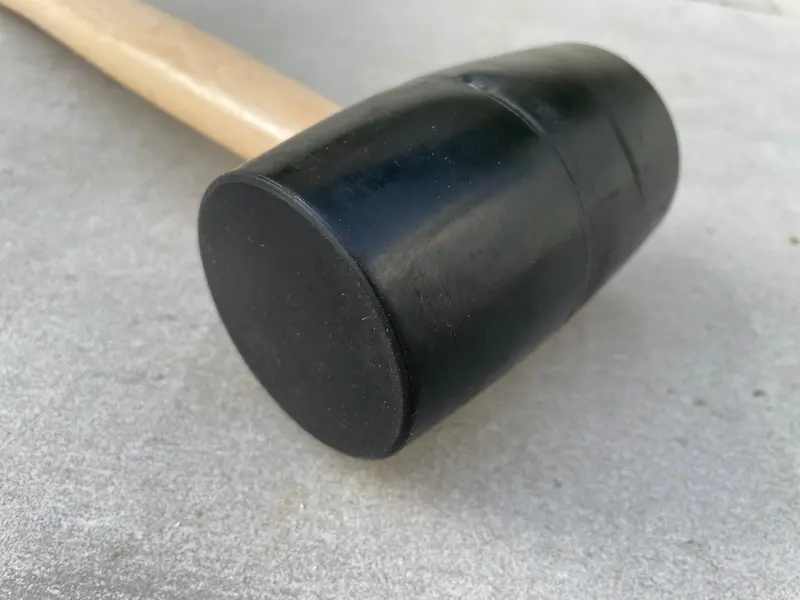Black Soft Rubber Mallet For Installing Landscape Staples - Solid Oak Handle 5