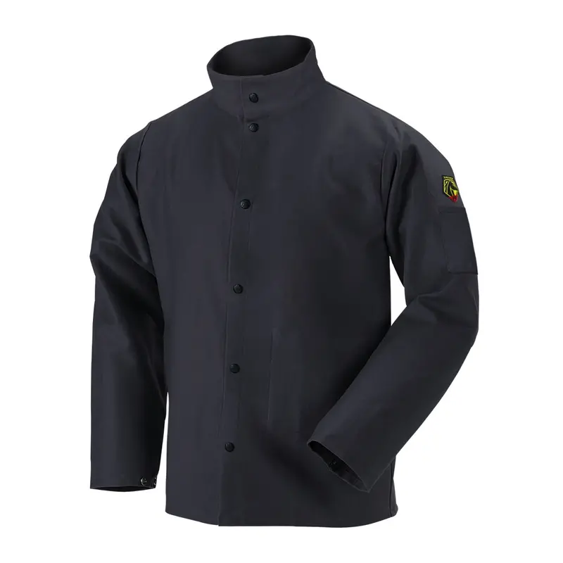 Black Stallion Flame-Resistant Cotton Welding Jacket, Black #Fbk9-30C 1