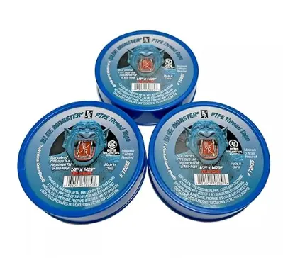 Blue Monster 1/2 Inch X 1429 Inch Blue Teflon Tape (3 Pack) Milrose 70885 1