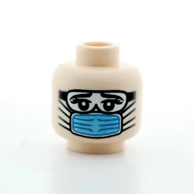 Blue Surgical Mask - Goggles - Female - Lt Flesh 1