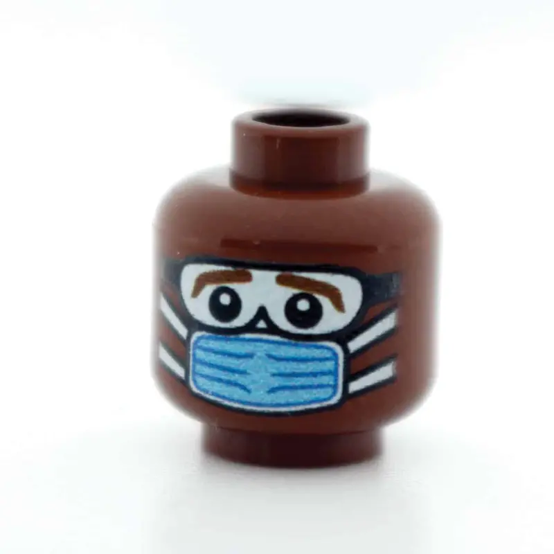 Blue Surgical Mask - Goggles - Male - Brown - 19 1