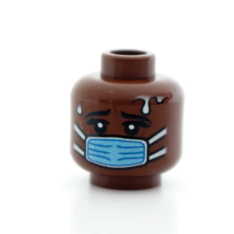 Blue Surgical Mask - Scared - Female - Brown - 26 1