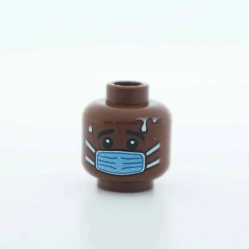 Blue Surgical Mask - Scared - Male - Brown 1