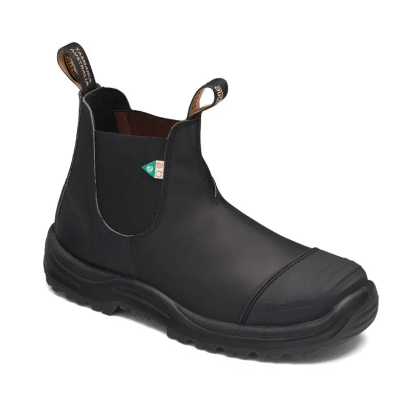 Blundstone 168 Unisex Slip-On Steel Toe Work & Safety Boot With Rubber Toe Cap - Black 2