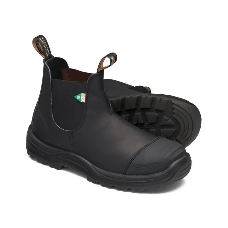 Blundstone 168 Unisex Slip-On Steel Toe Work & Safety Boot With Rubber Toe Cap - Black 4