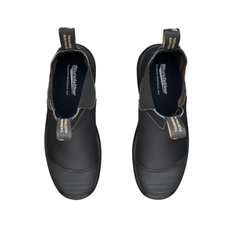 Blundstone 168 Unisex Slip-On Steel Toe Work & Safety Boot With Rubber Toe Cap - Black 6