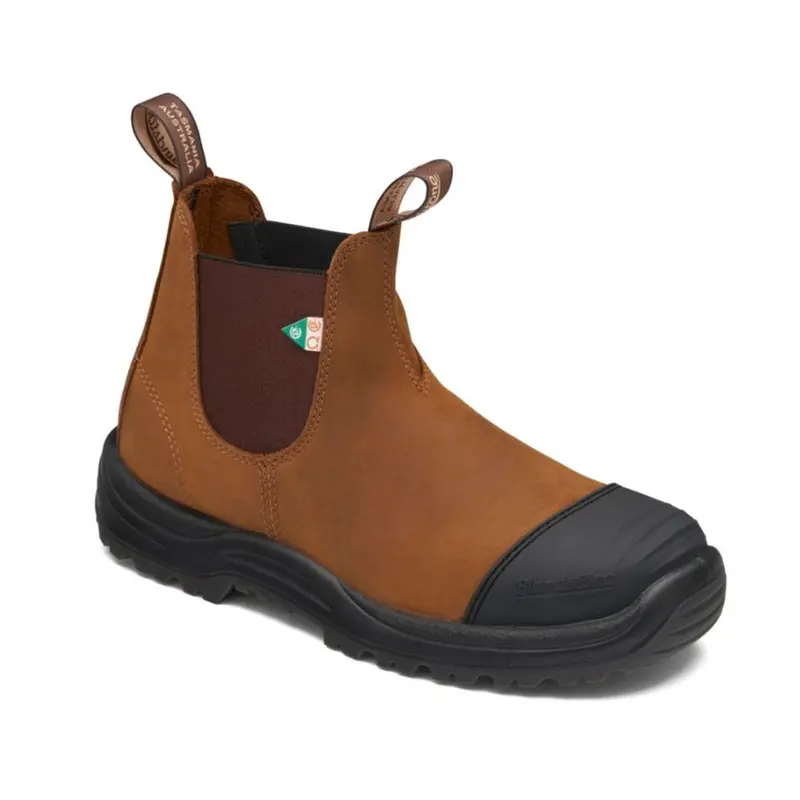 Blundstone 169 Unisex Slip-On Steel Toe Work & Safety Boot With Rubber Toe Cap - Saddle Brown 1
