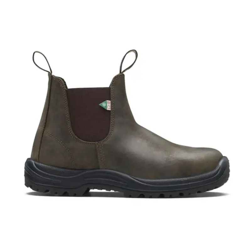 Blundstone 180 Waxy Rustic Brown Unisex Slip-On Steel Toe Work & Safety Boot 3