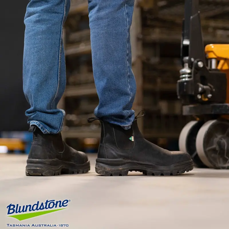 Blundstone Rotoflex 8301 Unisex Slip-On Composite Toe Work Safety Boot - Black 7