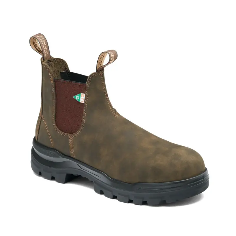 Blundstone Rotoflex 8302 Unisex Slip-On Composite Toe Work Safety Boot - Rustic Brown 1
