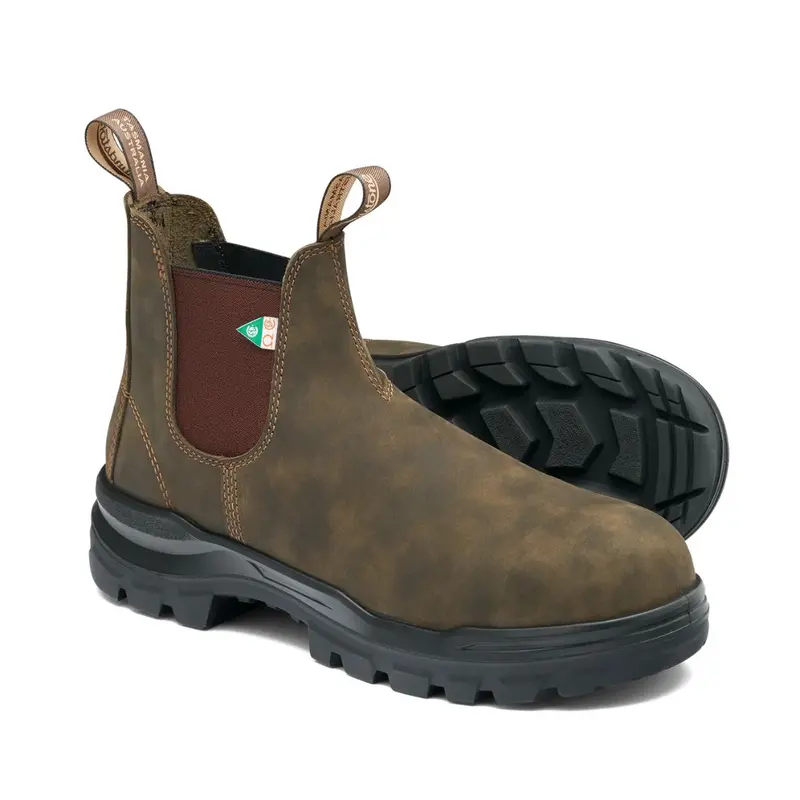 Blundstone Rotoflex 8302 Unisex Slip-On Composite Toe Work Safety Boot - Rustic Brown 3