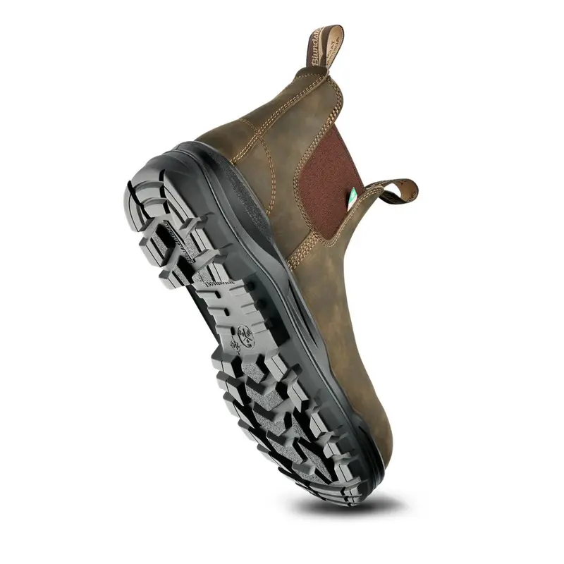 Blundstone Rotoflex 8302 Unisex Slip-On Composite Toe Work Safety Boot - Rustic Brown 5