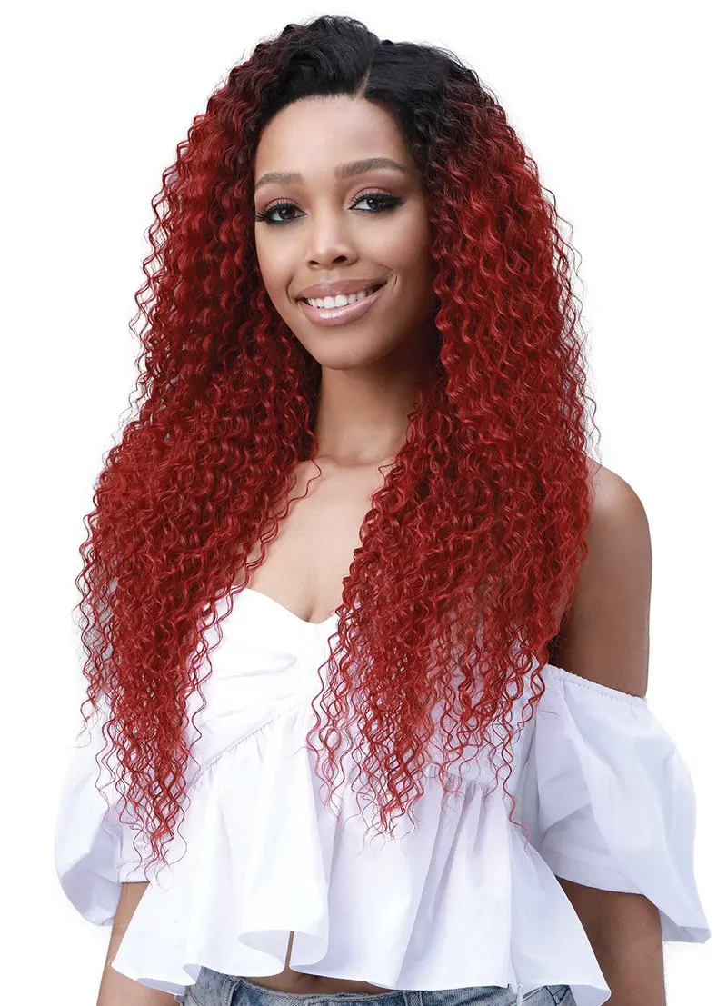 Bobbi Boss Human Hair Blend 13X6 Frontal Lace Wig Moglwje26 Jerry Curl 26 2