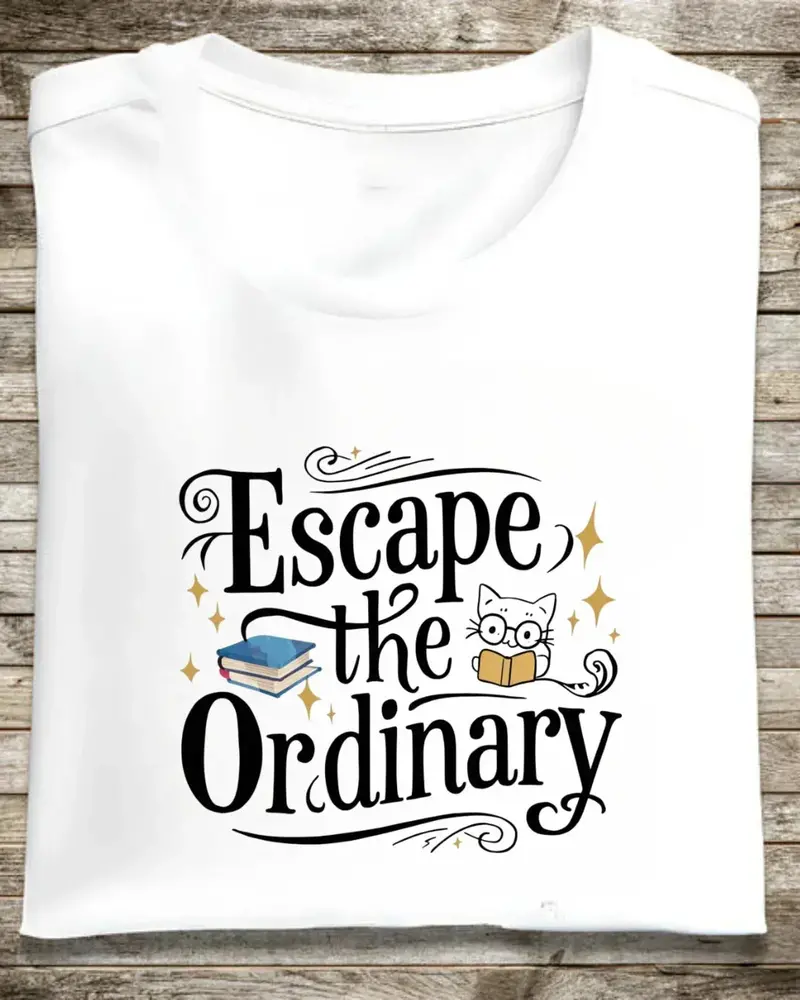 Book Lover T-Shirt Escape The Ordinary Cotton T-Shirt 1