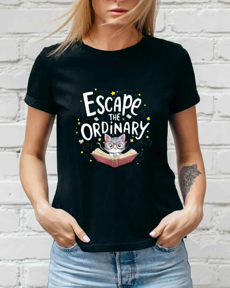 Book Lovers T-Shirt Escape The Ordinary Cotton T-Shirt 3