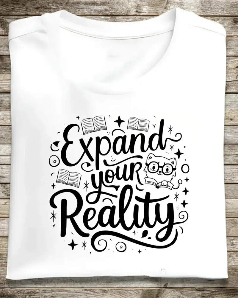 Book Lovers T-Shirt Expand Your Reality Cotton T-Shirt 1