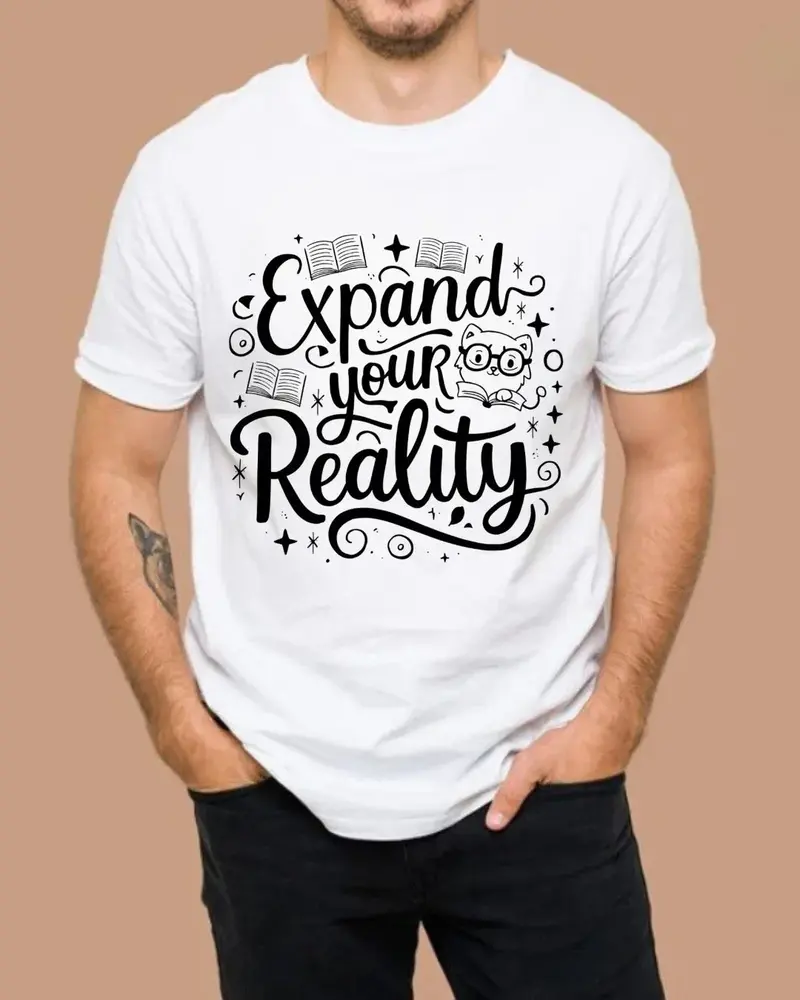 Book Lovers T-Shirt Expand Your Reality Cotton T-Shirt 4