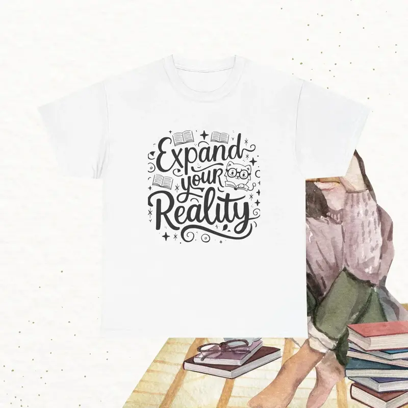 Book Lovers T-Shirt Expand Your Reality Cotton T-Shirt 5