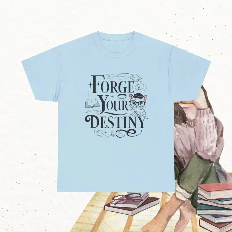 Book Lovers T-Shirt Forge Your Destiny Cotton T-Shirt 11