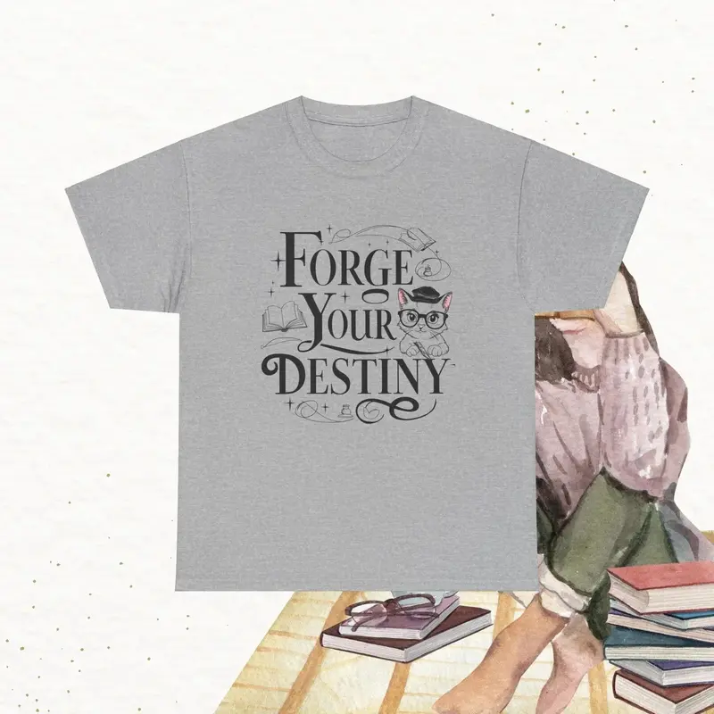 Book Lovers T-Shirt Forge Your Destiny Cotton T-Shirt 11