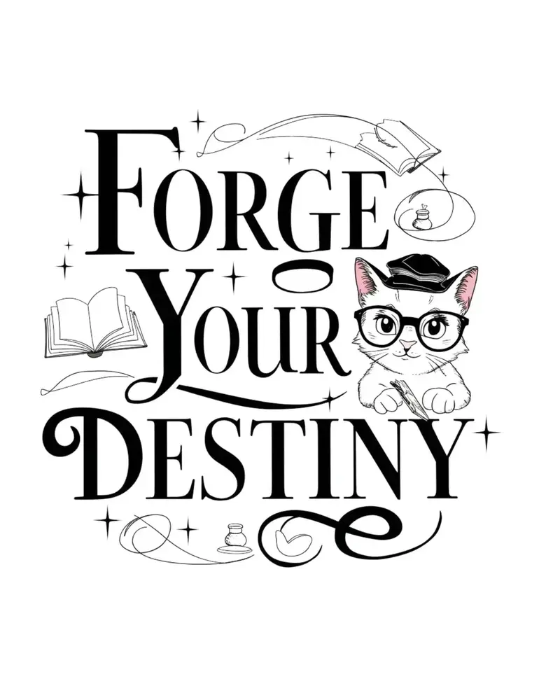 Book Lovers T-Shirt Forge Your Destiny Cotton T-Shirt 2