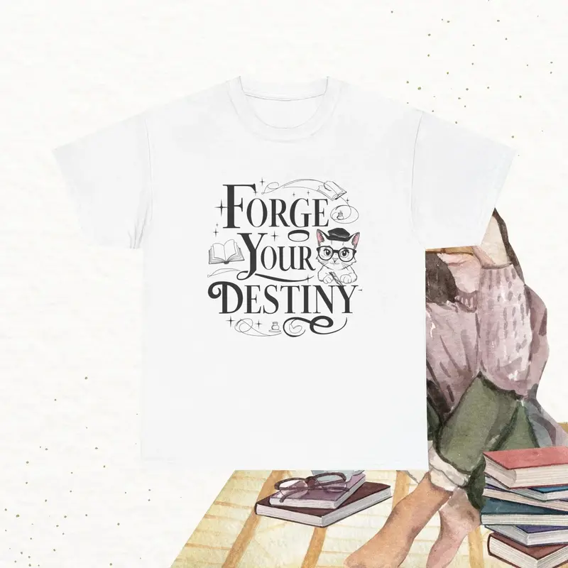 Book Lovers T-Shirt Forge Your Destiny Cotton T-Shirt 5