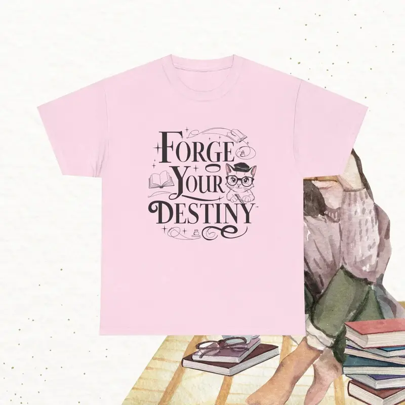 Book Lovers T-Shirt Forge Your Destiny Cotton T-Shirt 6
